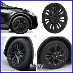 (Asymmetrical)4 Pcs Wheel Cover Hubcap 19in Wheel Hub Cap Matte Black Cool