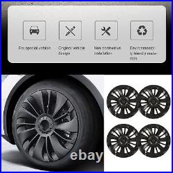 (Asymmetrical)4 Pcs Wheel Cover Hubcap 19in Wheel Hub Cap Matte Black Cool