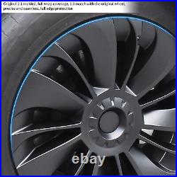 (Asymmetrical)4 Pcs Wheel Cover Hubcap 19in Wheel Hub Cap Matte Black Cool