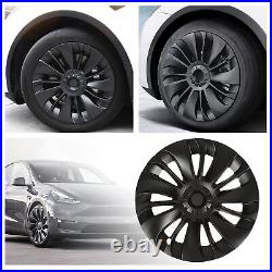 (Asymmetrical)4 Pcs Wheel Cover Hubcap 19in Wheel Hub Cap Matte Black Cool