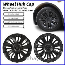 (Asymmetrical)4 Pcs Wheel Cover Hubcap 19in Wheel Hub Cap Matte Black Cool