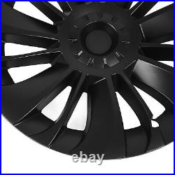 (Asymmetrical)4 Pcs Wheel Cover Hubcap 19in Wheel Hub Cap Matte Black Cool