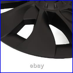 Asymmetrical 4pcs 18in Wheel Hubcap Matte Black Look For Model 3 2017-2023