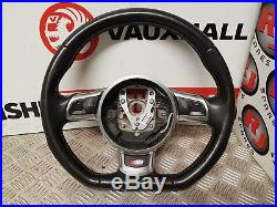 Audi A3 8p S Line 08-13 Black Leather Flat Bottom Steering Wheel Multifunction