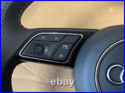 Audi A3 8v S Line Flat Bottom Leather Steering Wheel Black With Round Airbag