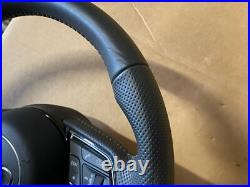Audi A3 8v S Line Flat Bottom Leather Steering Wheel Black With Round Airbag