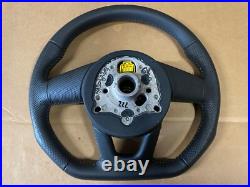 Audi A3 8v S Line Flat Bottom Leather Steering Wheel Black With Round Airbag