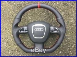 Audi A3 A4 A5 A6 Q7 A8 New Custom Made Flat Bottom Steering Wheel