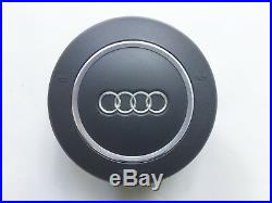 Audi A4 B7 Rs4 A8 Black Flat Bottom Round Steering Wheel Airbag 4e0880201 Bh6ps