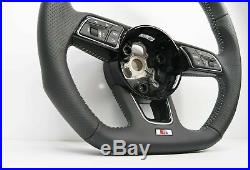 Audi A4 S4 A5 S5 Q5 SQ5 Flat Bottom Half Perforated S-Line Steering Wheel #170
