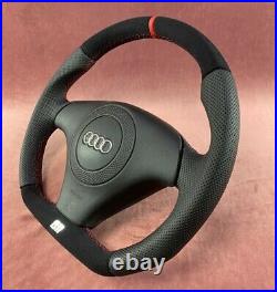 Audi A4 S4 B5 A6 C5 FLAT BOTTOM steering wheel Alcantara + perforated leather