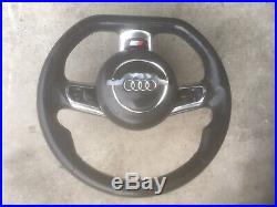 Audi S-line Black Edition Flat Bottom Leather Steering Wheel, A6, A4, A3, tt, S3, S6
