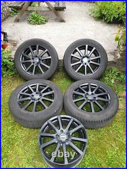 Autec Skandic 18 5x112 Matt Black Alloy Wheels Vw Tiguan Audi Q3 W Good Tyres