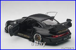 Autoart Porsche RWB 993 118 Model Car 78154 Matt Black with Gold Wheels