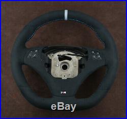 BMW CUSTOM steering wheel + suede trim flat bottom E90 E91 E92 E93 E81 E87 E88