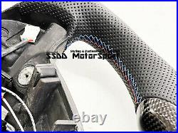 BMW E46 E39 M3 M5 Carbon Leather Flat Bottom Race Display LED Steering Wheel