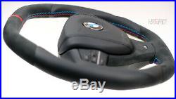 BMW F10 F07 F12 F01 M5 M6 M customized steering wheel flat bottom top Alcantara