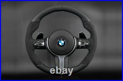 BMW F30 F31 F20 X4 X5 X6 M Flat Bottom Steering Wheel Alcantara Nappa Black Ring