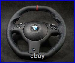 BMW Genuine Leather Custom SMG E46 M3 ZCP Steering Wheel INDIVIDUAL flat Bottom
