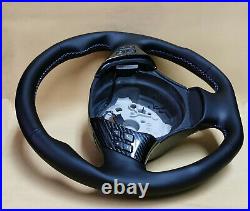 BMW custom steering wheel E91 E92 E93 E82 E90 E87 NEW LEATHER flat bottom