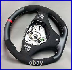 BMW custom steering wheel M3 E91 E92 E93 E82 E90 E87 100% Alcantara flat bottom