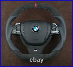 BMW custom steering wheel paddle F10 M5 M6 F01 F02 F07 flat bottom thick soft M