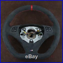 BMW custom steering wheel red stitch M Flat bottom M E91 E82 E90 E87 E88 E81 E92