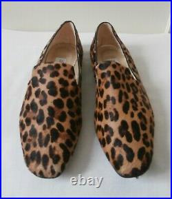 BNWOB Jimmy Choo Wheel Pony Leopard Print Smoking Loafers Size 34, UK 1 1/2-2
