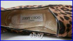 BNWOB Jimmy Choo Wheel Pony Leopard Print Smoking Loafers Size 34, UK 1 1/2-2