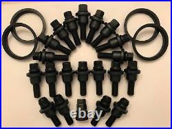 Black Alloy Wheel Bolts Collar Locking Rings Fit Land Rover To Vw Multivan