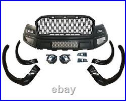Black Raptor Style Bodykit Led Grille Wheel Arches For Ford Ranger T7 T8 15-21