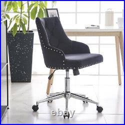 Black Velvet Office Chair Ergonomic Adjustable Swivel Home Computer Desk Chair