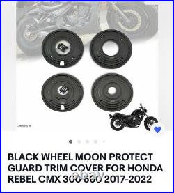 Black Wheel Moon Protect Guard Trim Cover For Honda Rebel CMX 300 500 2017-2022