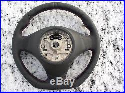 Bmw 3 E90 E91 X1 E84 Nappa/p Leather Ergonomic Steering Wheel Flat Bottom Carbon