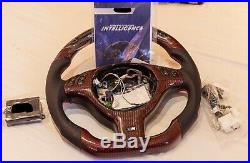 Bmw Carbon Fibre E46 M3 Flat Bottom Steering Wheel With Motorsport Led Lights