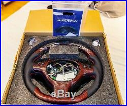 Bmw Carbon Fibre E46 M3 Flat Bottom Steering Wheel With Motorsport Led Lights