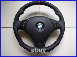 Bmw E90 E91 E84 Nappa Leather Ergonomic Inlays Steering Wheel Flat Bottom Thick