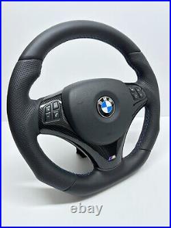 Bmw E90 E92 Steering Wheel Flat Bottom M Sport Shift Paddle Holes Black Stripe