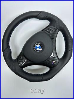 Bmw E90 E92 Steering Wheel Flat Bottom M Sport Shift Paddle Holes Black Stripe