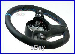 Bmw custom steering wheel flat bottom SUEDE M COLORED F30 F31 F20 F15 1,2,3,4, X