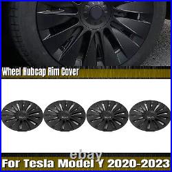 Car 19 Wheel Cover Hubcaps Rim Cover For Tesla Model Y 2020-2023 Matte Black