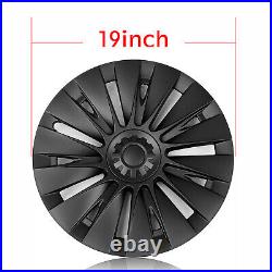 Car 19 Wheel Cover Hubcaps Rim Cover For Tesla Model Y 2020-2023 Matte Black