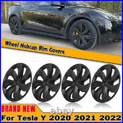 Car 19 Wheel Hubcap Hub Cap Rim Cover For Tesla Model Y 2020-2022 Matte Black