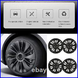 Car 4PCS 19in Wheel Hub Cap Matte Black Cool Sporty Wheel Rim Cover Part For