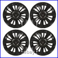 Car 4PCS 19in Wheel Hub Cap Matte Black Cool Sporty Wheel Rim Cover Part For