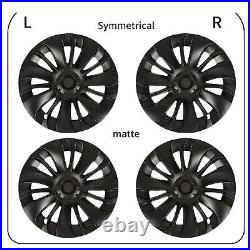 Car 4PCS 19in Wheel Hub Cap Matte Black Cool Sporty Wheel Rim Cover Part For