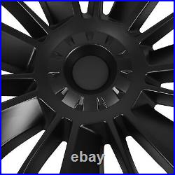 Car 4PCS 19in Wheel Hub Cap Matte Black Cool Sporty Wheel Rim Cover Part For