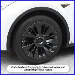 Car 4PCS 19in Wheel Hub Cap Matte Black Cool Sporty Wheel Rim Cover Part For