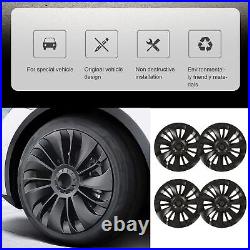 Car 4PCS 19in Wheel Hub Cap Matte Black Cool Sporty Wheel Rim Cover Part For