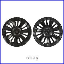 Car 4PCS 19in Wheel Hub Cap Matte Black Cool Sporty Wheel Rim Cover Part For